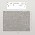 Tappeto da salotto 230 x 160 cm, tappeto a pelo lungo geometrico, soffice e antiscivolo, grigio