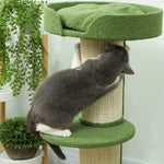 Arbre à Chat avec Griffoir, Centre d'Activités, Plateformes, Coussin, 45 x 45 x 91 cm, Vert et Beige