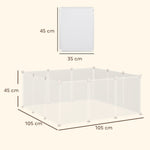 Enclos parc modulable pour petits animaux 12 panneaux pour chiot, cochon 105 x 105 x 45 cm blanc