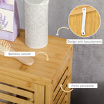 Armoire de salle de bain en bambou 1 étagère réglable design naturel 30 x 19,9 x 70 cm naturel
