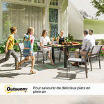 Table Extensible de Jardin Grande Taille dim. dépliées 160 x 80 x 75 cm Aluminium Plateau Verre trempé transparent