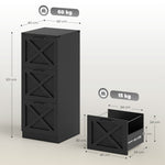 Caisson de Bureau avec 3 Tiroirs, Dossiers Suspendus pour Formats Lettre/A4, Style Rustique, 40x40x101cm, Noir