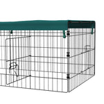 Parc enclos modulable acier avec bache pour lapins rongeurs petits animaux intérieur extérieur 185L x 75l x 50H cm vert