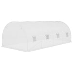 Bâche de Rechange Serre Tunnel 18 m², bâche 6L x 3l x 2H m PE Anti-UV imperméable 12 fenêtres + Porte Enroulable zippée