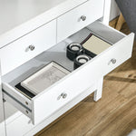 Commode à 5 tiroirs, meuble de rangement, avec poignées, glissières métalliques,  en bois, 79l x 39,5P x 80,5H cm, blanc