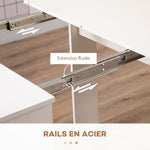 Table à manger pliante, table pliante cuisine extensible jusqu'à 6 personnes, pour petits espaces, salle à manger, blanc-6