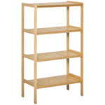 Étagère de rangement, étagère en bambou à 4 niveaux, bibliothèque pour salon, chambre et bureau,62 x 33 x 112 cm, bois naturel