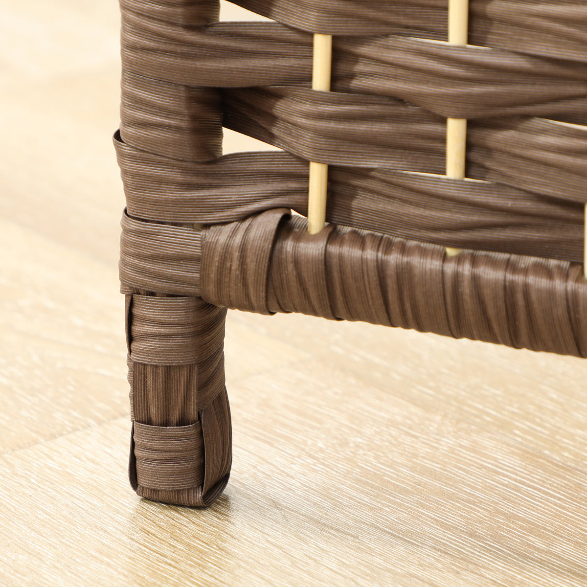 Biombo interior de madera de 4 paneles, separador de ambientes plegable para salón y dormitorio, 180 x 180 cm, marrón