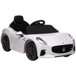 Elektrische auto voor kinderen met Maserati Gran Turismo Folgore-licentie, 12V met afstandsbediening, van 3 tot 5 jaar, wit