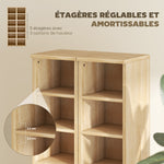 Lot de 2 étagères colonnes armoire de rangement CD-DVD 12 compartiments 21 x 22,5 x 88,5 cm capacité 204 CD chêne