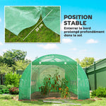 Serra da giardino a tunnel 24m² 8L x 3P x 2A m - 16 finestre, porta avvolgibile con cerniera, acciaio galvanizzato, telo in PE, verde