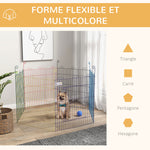 Lot de 2 enclos pliant en métal pour chiens lapins rongeurs petits animaux intérieur et extérieur 6 panneaux avec porte