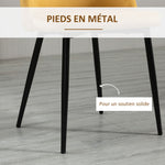 Lot de 4 chaises salle à manger chaise de cuisine scandinave chaise en velours rembourrée avec pieds effilés en métal, pour salon, salle à manger, multicolore