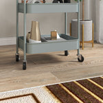 Desserte chariot de rangement en acier chariot de service à roulettes 3 plateaux ajourés 45 x 30,6 x 79 cm bleu clair