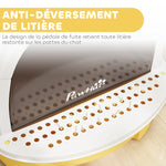 Maison de toilette pour chat bac à litière fermé chat poignée de transport porte translucide 40,5 x 52 x 39 cm jaune