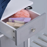 Meuble de salle de bain meuble de rangement 2 tiroirs placard double porte et étagère réglable 60 x 30 x 75 cm gris