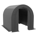 Lorategiko etxola, kanpoko biltegiratze-tenda, bizikleta-tokia, bizikleta-garajea, PE estalkia, metalezkoa, 2,4 x 1,8 x 1,9 m, gris iluna