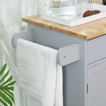 Carrito de cocina con ruedas, carrito de servicio, isla de cocina con cajón, armario y toallero - gris