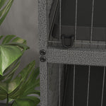 Cage pour rongeurs Multifonction 4 Plateformes 3 rampes 4 Portes dim. 80L x 52l x 128H cm acier Gris argenté Noir