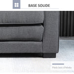 Canapé droit convertible 2 places - dossier capitonné - 147,5 x 75 x 85 cm - gris