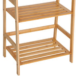 Etagère échelle en bambou 4 niveaux bibliothèque style naturel 48L x 31,5l x 120H cm
