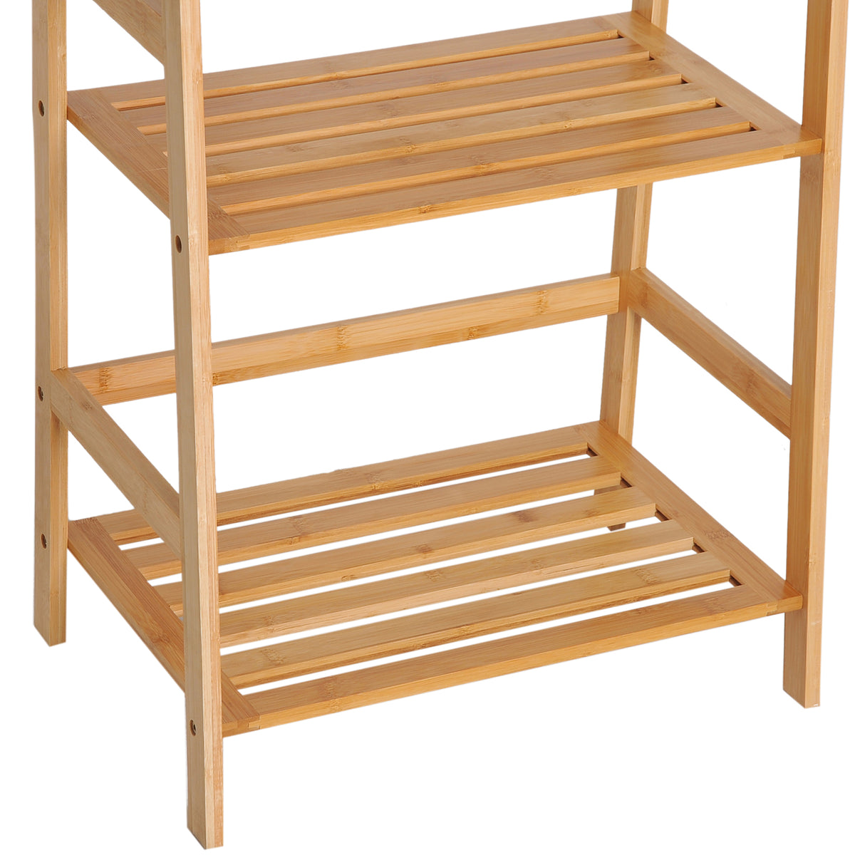 Etagère échelle en bambou 4 niveaux bibliothèque style naturel 48L x 31,5l x 120H cm