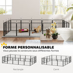 Parc pour chien, parc pour animaux, 16 panneaux, clôture portable pliable, sécurisé, noir