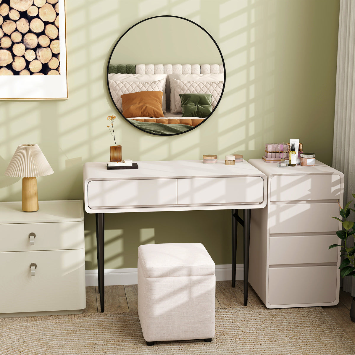 Miroir rond miroir salle de bain cadre en métal facile à installer, pour chambre, salon, entrée, Ø 70 x 2,5 cm noir
