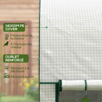 Serre de jardin 2 m² dim. 2L x 1l x 1,78H m 2 Portes zippées enroulables Acier PE Haute densité 140 g/m² Anti-UV blanc