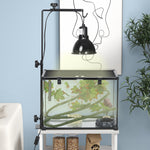 Support de lampe chauffante pour reptiles hauteur et largeur réglables pour amphibiens base en acier 32 x 9 x 67 cm noir