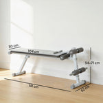 Banc de Musculation Multifonction, Banc Plat Réglable avec Siège à 3 Niveaux, 141 x 52 x 54-71 cm, Bleu et Blanc