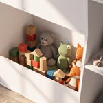 Meuble rangement enfant, bibliothèque enfants avec 8 compartiments et étagère supérieure, 104 x 29 x 101,5 cm, blanc