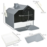 Maison de toilette bac à litière pour chat design maisonnette avec pelle, filtre et tapis dim. 47L x 45l x 42H cm