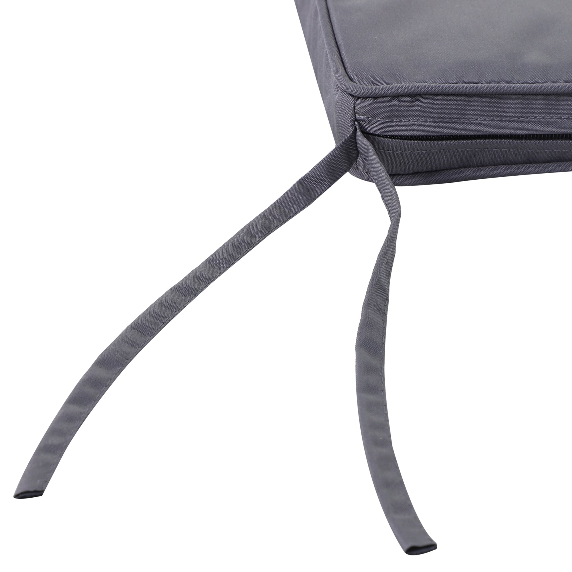 Lot de 2 Coussins de chaise de jardin Coussin chaise extérieur Coussins d'assise déhoussables Rembourrage 5 cm Tissu Polyester dim. 45L x 45l cm Gris foncé