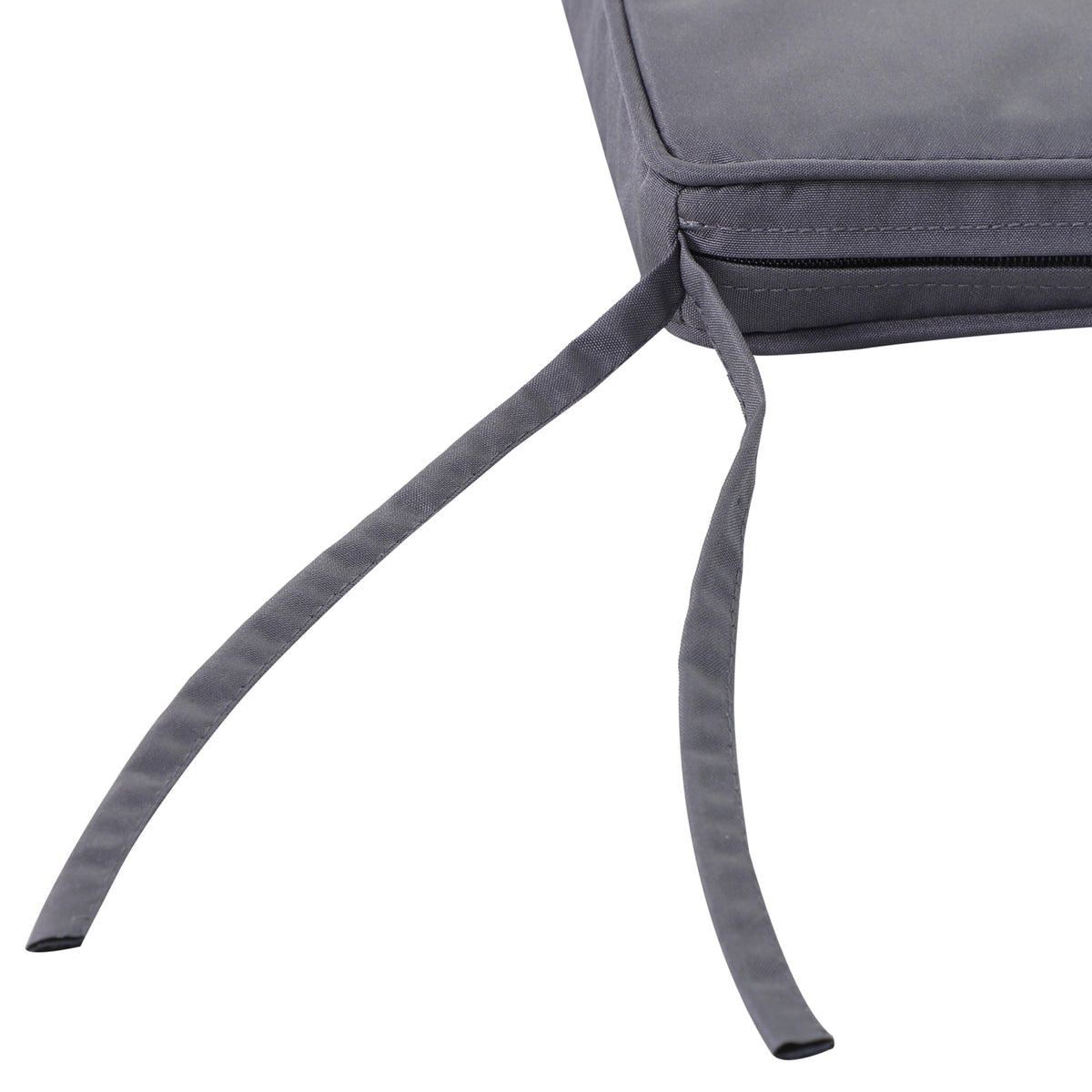 Lot de 2 Coussins de chaise de jardin Coussin chaise extérieur Coussins d'assise déhoussables Rembourrage 5 cm Tissu Polyester dim. 45L x 45l cm Gris foncé