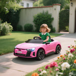 Voiture véhicule électrique enfant 12 V - télécommande parentale - effets sonores, lumineux - Audi RS E-tron GT rose