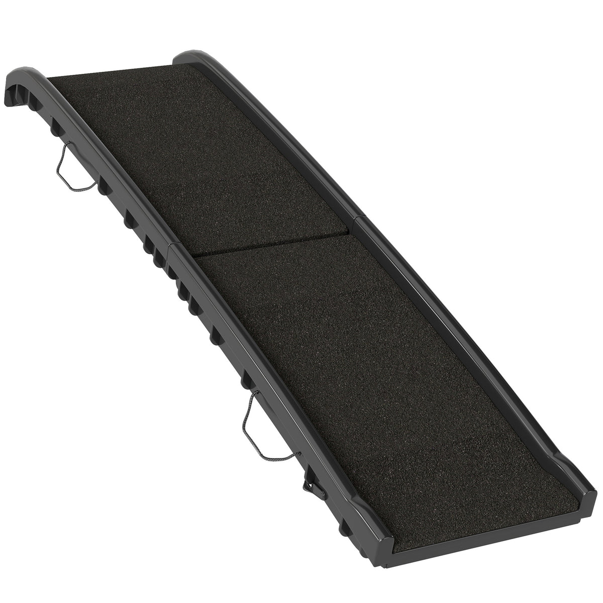 Rampe pliable pour chiens, escalier pour chien en PP avec pente douce et surface antidérapante, 155x38,5x15,5cm, noir