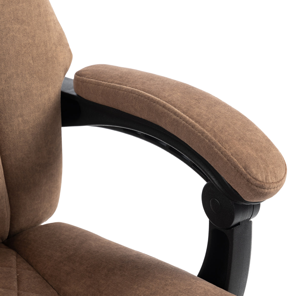 Vibrating and Heated Massage Office Chair, Ergonomic Printed Velvet Desk Chair, Reclining Backrest, Brown