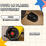 Porteur tracteur enfants avec remorque, râteau et pelle, tracteur à pédales 6 roues, charge 35 kg, pour 3+ ans, jaune