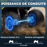 Quad Buggy électrique Enfant 12 V 8 Km/h Max. Voiture électrique Enfant avec Effets Lumineux sonores Selle avec Dossier Porte-Bagage Avant métal PP Jaune Noir