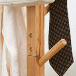 Portemanteau en bambou, portant à vêtements avec 8 patères, pour couloir, chambre, buanderie, bois naturel