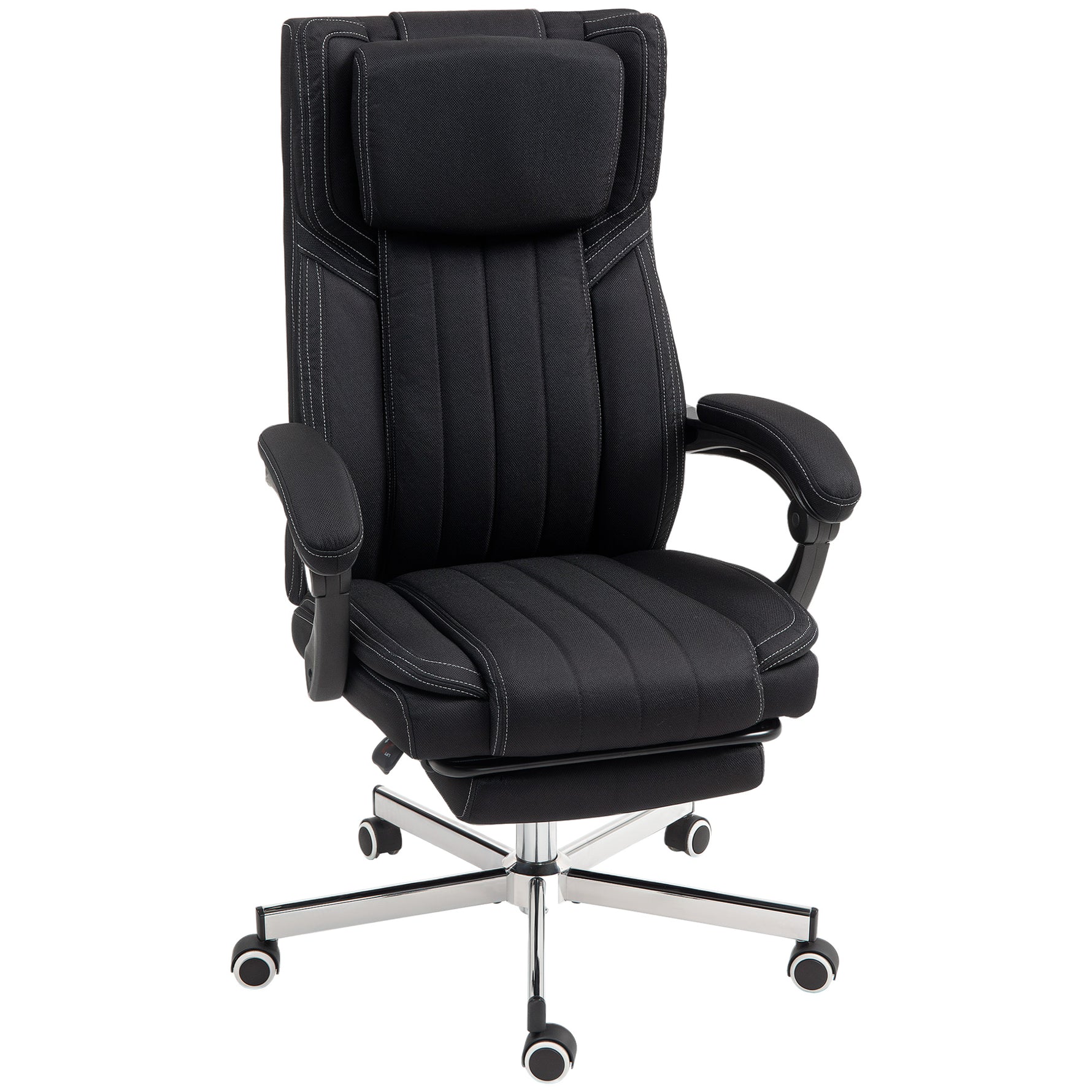 Chaise de bureau siège pivotant dossier inclinable hauteur réglable 65 x 61 x 105-113 cm noir