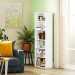 Bibliothèque étagère de rangement 6 niveaux avec étagères réglables pour salon, chambre, bureau, 60x24x158,5cm, blanc