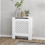 Couvercle de radiateur cache radiateur grille croisée pour salon chambre à coucher en bois 78l x 19P x 82H cm blanc