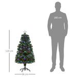 Sapin de Noël Artificiel Arbre de Noël Lumineux 120cm en Fibre Optique Deco Noël lumière à Variation de Couleurs 130 LED Vert