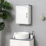Meuble wc suspendu armoire à pharmacie murale armoire salle de bain rangement avec porte et étagère réglable - 41 x 18,5 x 52 cm - MDF - blanc