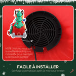 Père Noël gonflable de 2,1 m sur traîneau avec deux rennes, décoration de Noël gonflable avec lumières LED intégrées