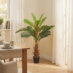 Palmier Artificiel palmier 100 cm avec 21 Feuilles en PEVA, Plante Décorative avec Pot en Plastique, Vert
