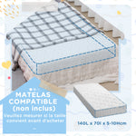 Lit pour enfants de 3 à 6 ans design étoiles et lune sommier à lattes inclus chambre moderne 143 x 76 x 49 cm gris