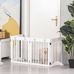 Barrière de sécurité barrière modulable pliable pour animaux de compagnie 4 panneaux en bois de pin massif 204 x 30 x 61 cm blanc